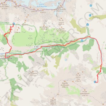 Itinéraire j6 gr54, distance, dénivelé, altitude, carte, profil, trace GPS