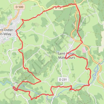 Itinéraire Rouge-depart-stade-SVM, distance, dénivelé, altitude, carte, profil, trace GPS