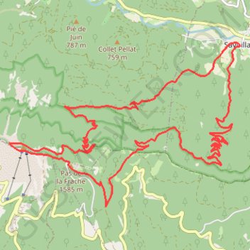 Itinéraire Col de la Frache et balcon du Ventoux au départ de Savoillans, distance, dénivelé, altitude, carte, profil, trace GPS