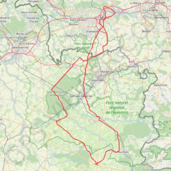 Itinéraire Boucle Jurbise à La-Capelle (165 kms), distance, dénivelé, altitude, carte, profil, trace GPS