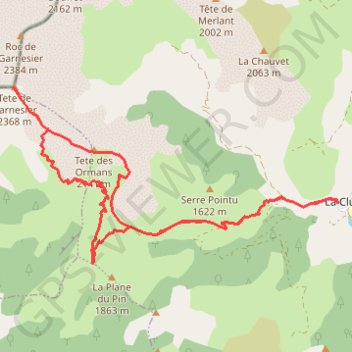 Itinéraire Tête de Garnesier, distance, dénivelé, altitude, carte, profil, trace GPS