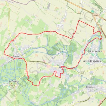 Itinéraire Circuit cyclable 7 - Marais poitevin des Deux-Sèvres, distance, dénivelé, altitude, carte, profil, trace GPS