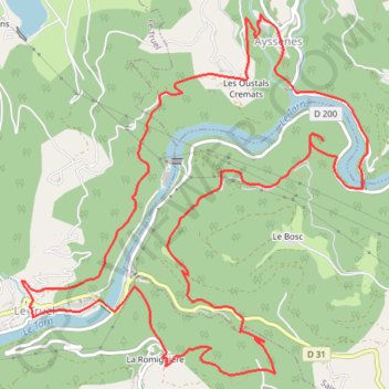 Itinéraire Le chemin des Raspes - Ayssènes, distance, dénivelé, altitude, carte, profil, trace GPS