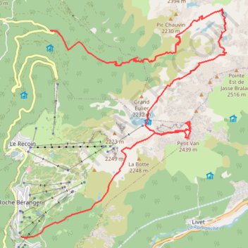 Itinéraire Les Vans et le Lac David (Belledonne), distance, dénivelé, altitude, carte, profil, trace GPS