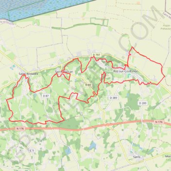 Itinéraire Baie du Mont-Saint-Michel - Circuit des 3 clochers, distance, dénivelé, altitude, carte, profil, trace GPS