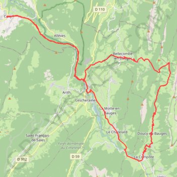 Itinéraire Reposoir-Cul du bois, distance, dénivelé, altitude, carte, profil, trace GPS