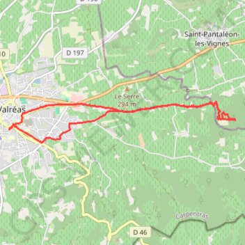 Itinéraire Boucle au-dessus de Valréas, distance, dénivelé, altitude, carte, profil, trace GPS