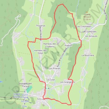 Itinéraire Bois de Claret Les Buissonnées, distance, dénivelé, altitude, carte, profil, trace GPS