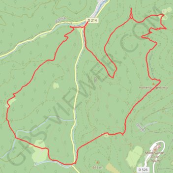 Itinéraire Klingenthal, les châteaux d'Ottrott, distance, dénivelé, altitude, carte, profil, trace GPS