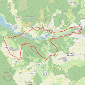 Itinéraire Au fil du Drac : passerelle du Drac - Pont de Cognet, distance, dénivelé, altitude, carte, profil, trace GPS