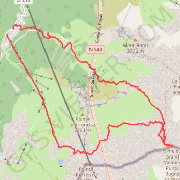 Itinéraire Grand vallon, distance, dénivelé, altitude, carte, profil, trace GPS