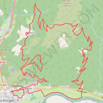 Itinéraire GPX Download: Catedral de la Seu de Urgell – La Mel boucle au départ de la Seu d'Urgell, distance, dénivelé, altitude, carte, profil, trace GPS