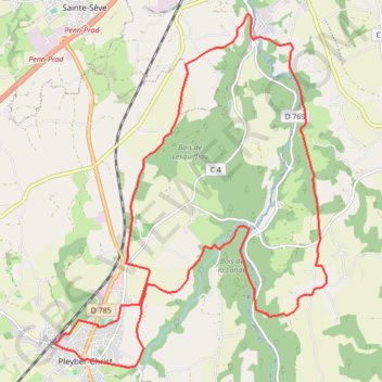 Itinéraire Monts d'Arrée, Lu Fumé, distance, dénivelé, altitude, carte, profil, trace GPS