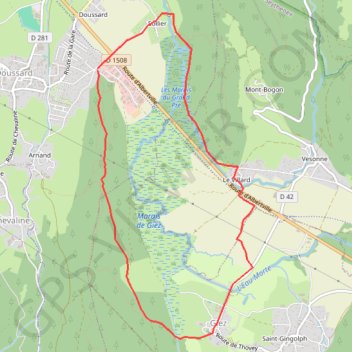 Itinéraire Marais des eaux mortes entre Doussard et Giez, distance, dénivelé, altitude, carte, profil, trace GPS