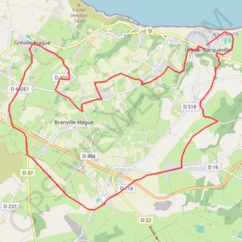 Itinéraire De Urville Nacqueville à Sainte-Croix-Hague et Gréville-Hague, distance, dénivelé, altitude, carte, profil, trace GPS