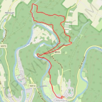 Itinéraire VRESSE sur semois-MEMBRE-le sautou, distance, dénivelé, altitude, carte, profil, trace GPS