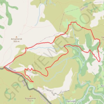 Itinéraire Zarkambidé par Olhatia, distance, dénivelé, altitude, carte, profil, trace GPS