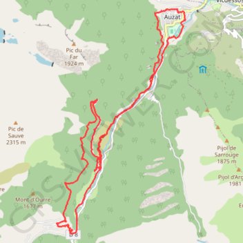 Itinéraire Auzat - Marc - Auzat - Raid ABS, distance, dénivelé, altitude, carte, profil, trace GPS