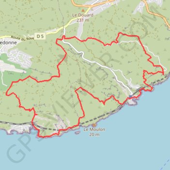 Itinéraire Les Forts de la Côte Bleue - P3, distance, dénivelé, altitude, carte, profil, trace GPS