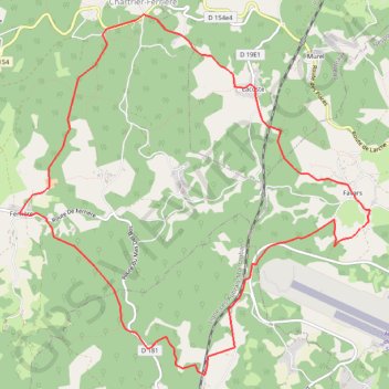Itinéraire Chartrier Aéroport, distance, dénivelé, altitude, carte, profil, trace GPS