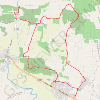 Itinéraire montaren, distance, dénivelé, altitude, carte, profil, trace GPS