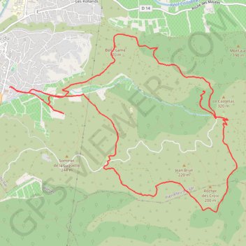 Itinéraire Circuit des Baisses - Pierrefeu, distance, dénivelé, altitude, carte, profil, trace GPS