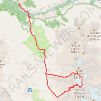 Itinéraire Tête des Fétoules par l'arête ouest, distance, dénivelé, altitude, carte, profil, trace GPS