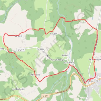 Itinéraire Le Moulin de Quarte - La Goutelle, distance, dénivelé, altitude, carte, profil, trace GPS