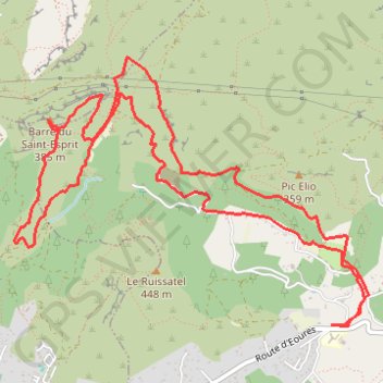 Itinéraire Barres de Saint-Esprit - Font de Mai, distance, dénivelé, altitude, carte, profil, trace GPS