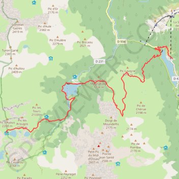Itinéraire Randonnée Pyrénées Refuge d'Ayous au parking du lac de Fabrèges, distance, dénivelé, altitude, carte, profil, trace GPS