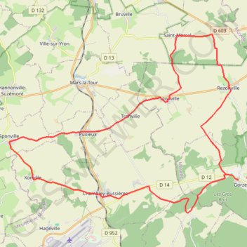 Itinéraire Le Pays Messin tourné vers sa capitale - Gorze, distance, dénivelé, altitude, carte, profil, trace GPS