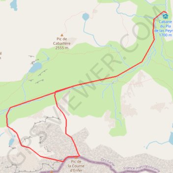 Itinéraire Pic de la Coume d'Enfer / Pic d'Anrodat, distance, dénivelé, altitude, carte, profil, trace GPS