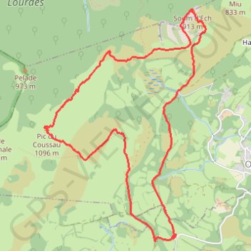 Itinéraire Randonnée au Coussaout TopoPyrénées Mariano, distance, dénivelé, altitude, carte, profil, trace GPS