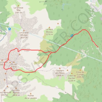 Itinéraire Pic du Frêne, distance, dénivelé, altitude, carte, profil, trace GPS