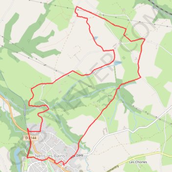 Itinéraire Néris-les-Bains, distance, dénivelé, altitude, carte, profil, trace GPS