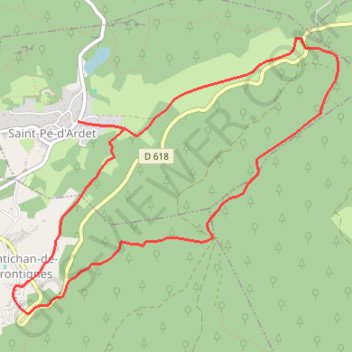 Itinéraire Chemin des Palombières - Saint-Pé-d'Ardet, distance, dénivelé, altitude, carte, profil, trace GPS