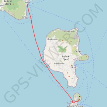 Itinéraire Terdav - Eoliennes - J3 - Transfert de Vulcano à Salina(JLo), distance, dénivelé, altitude, carte, profil, trace GPS