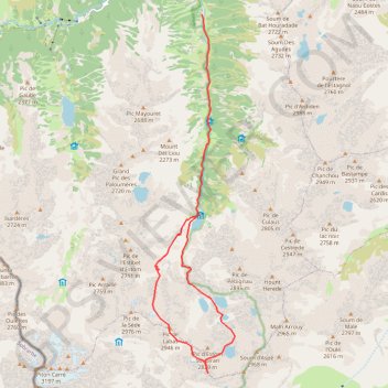Itinéraire Pic de Labas par Estom-Soubiran, distance, dénivelé, altitude, carte, profil, trace GPS