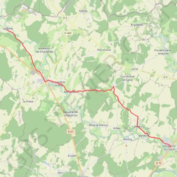 Itinéraire De Leffond à Dampierre-sur-Salon, distance, dénivelé, altitude, carte, profil, trace GPS