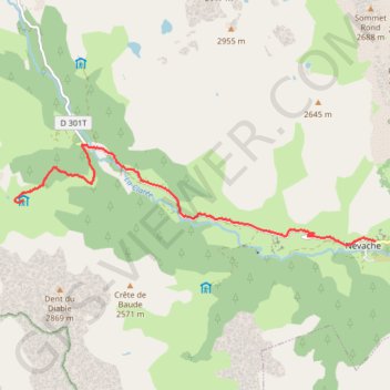 Itinéraire RSPG Nevache le Chardonnet, distance, dénivelé, altitude, carte, profil, trace GPS