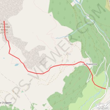 Itinéraire Pointe de Combe Bénite, distance, dénivelé, altitude, carte, profil, trace GPS
