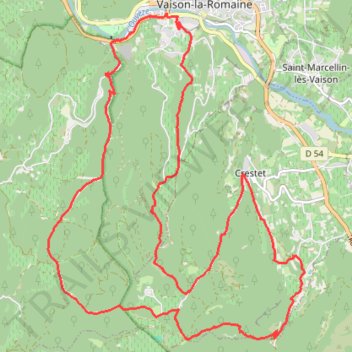 Itinéraire Entre Vaison, Crestet et les Dentelles de Montmirail - 11655 - UtagawaVTT.com, distance, dénivelé, altitude, carte, profil, trace GPS