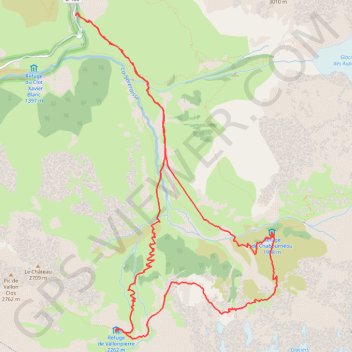 Itinéraire Boucle des refuges Giobernet, distance, dénivelé, altitude, carte, profil, trace GPS