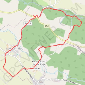 Itinéraire Ogenne-Camptort et Lay-Lamidou, distance, dénivelé, altitude, carte, profil, trace GPS