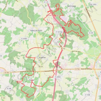 Itinéraire VTT tanzac( entre Gemozac et Pont), distance, dénivelé, altitude, carte, profil, trace GPS