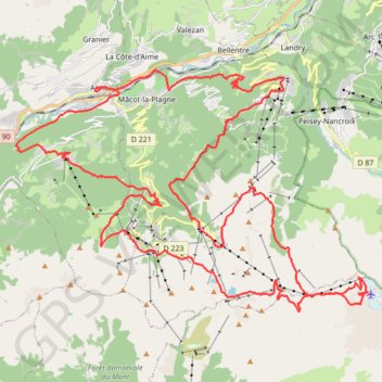 Itinéraire tp, distance, dénivelé, altitude, carte, profil, trace GPS