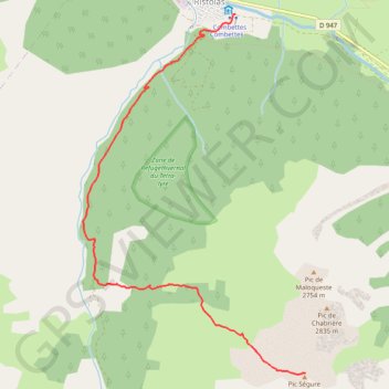Itinéraire Pic de Ségure, distance, dénivelé, altitude, carte, profil, trace GPS