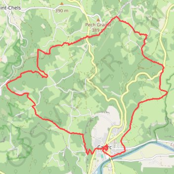 Itinéraire Autour de Cajarc, distance, dénivelé, altitude, carte, profil, trace GPS