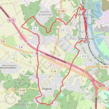 Itinéraire Randonnée Médan, distance, dénivelé, altitude, carte, profil, trace GPS