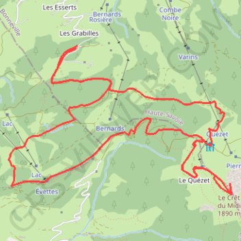 Itinéraire Balade dans le Val d'Arly - Le Crêt du Midi, distance, dénivelé, altitude, carte, profil, trace GPS